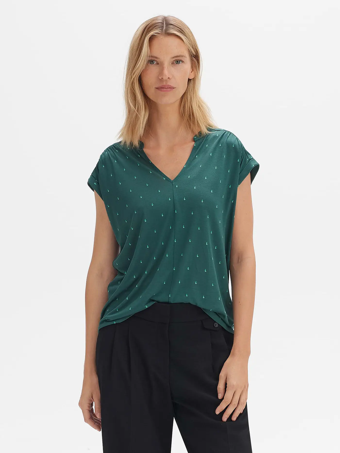 OPUS | Bluse SANDI DOTSY | petrol